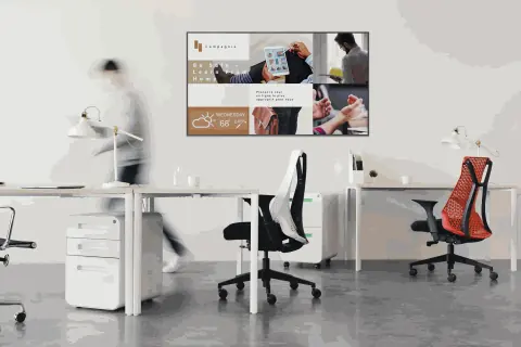 Écran de communication interne dans un open space